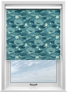 Lotus, Teal - Roller Blind